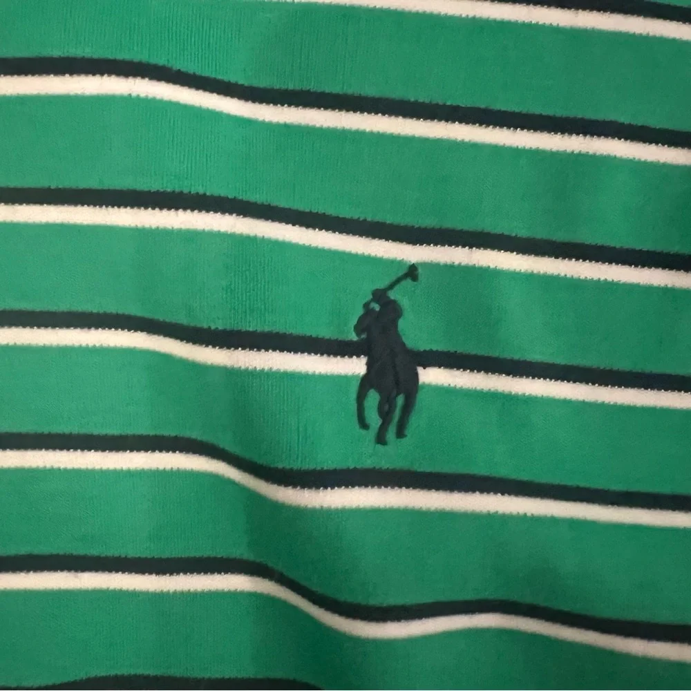 Polo Ralph Lauren Green Striped Performance Polo Shirt Men’s XL Golf Preppy